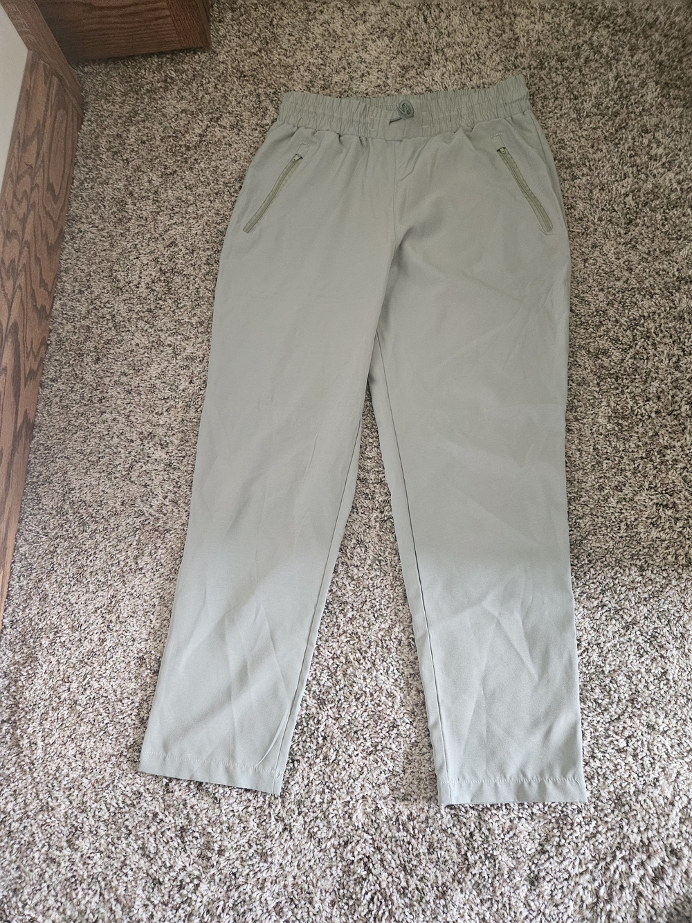 Adrienne Vittadini Light Sage Elastic-Waist Chinos